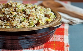 Aderezo de Castañas, Arroz Salvaje y Pistachos