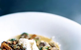 Polenta Blanca Cremosa con Champiñones y Mascarpone