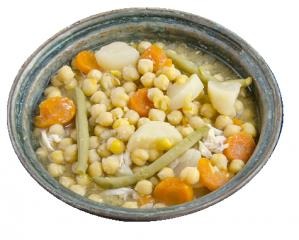 Garbanzos con verduras y hierbas aromáticas