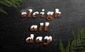 Letras de galletas navideñas heladas