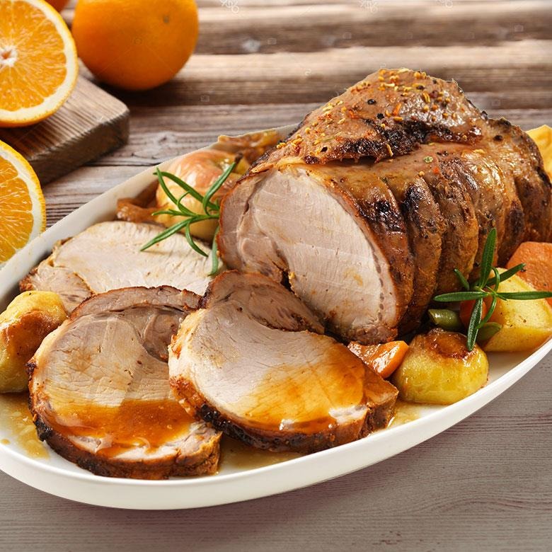 Lomo de cerdo asado a la naranja