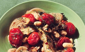 Tomates y Hinojo Asados con Aceite de Oliva y Frijoles Blancos