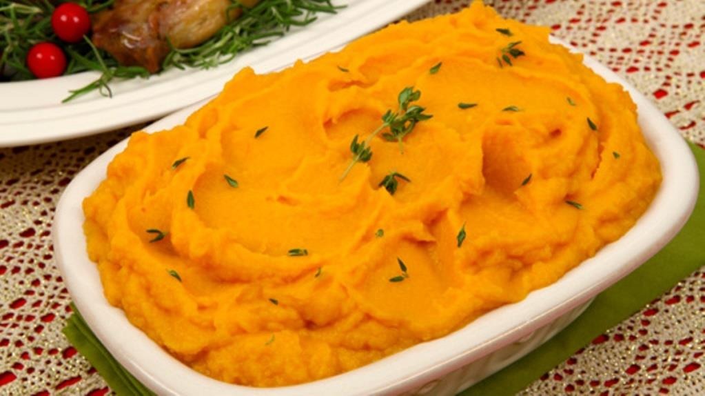 Puré de batata con cilantro