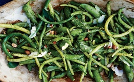 Guisantes y Ejotes con Pesto de Rúcula y Menta