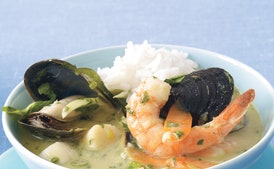 Curry Verde Tailandés con Mariscos